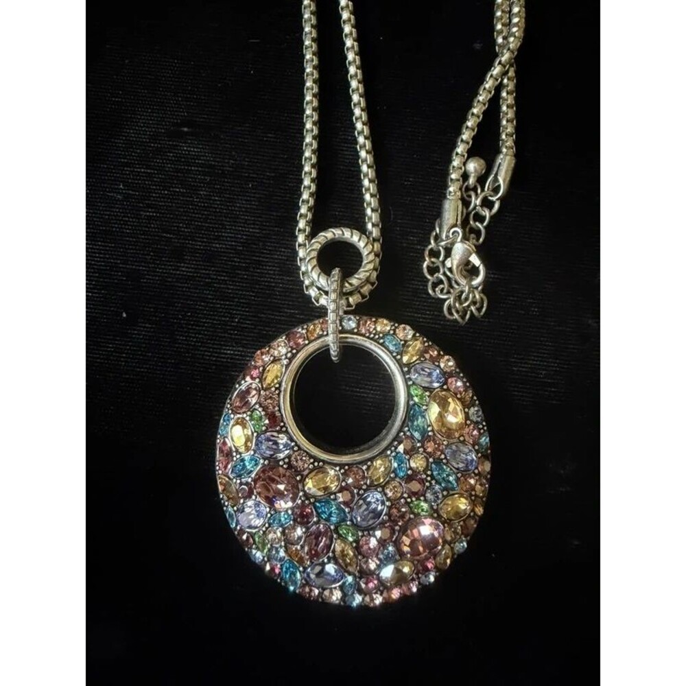 Authentic Brighton Trust Your Journey reversible circle pendant necklace